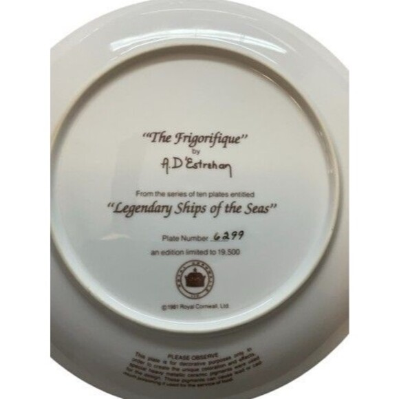 VTG Royal Cornwall Legendary Ships of the Seas Plate Collections By Estrehan 9" - Picture 8 of 16